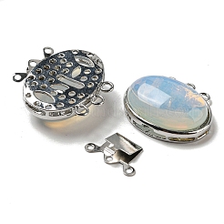 オパライトボックスクラスプ  合金パーツ  オーバル  27x27x9.5~10.5mm  穴：2mm&nbsp;G-C104-02B-P