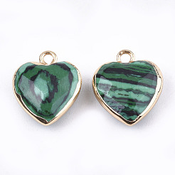 Electroplate Synthetic Malachite Pendants&nbsp;G-T112-03D
