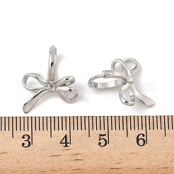 真鍮製フープピアス  蝶結び  プラチナメッキ  15.5x11x15mm&nbsp;EJEW-D320-13P