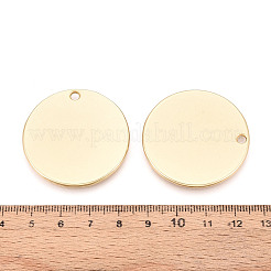 合金ペンダント  フラットラウンド  カドミウムフリー＆鉛フリー  マットゴールドカラー  38x2mm  穴：2.8mm&nbsp;PALLOY-N179-40B-MG