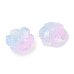 Transparent Spray Paint Glass Bead Caps&nbsp;GLAA-H035-04F
