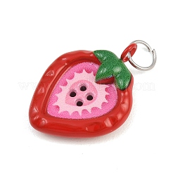Button 304 Stainless Steel Enamel Pendants&nbsp;SA-CBAE390-01C
