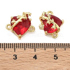 Brass Pave Clear Cubic Zirconia Connector Pendants&nbsp;KK-F933-09B-G