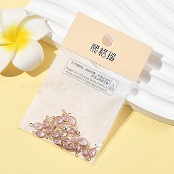 SHEGRACE Brass Pave Cubic Zirconia Oval Connector Charms&nbsp;XGRQ2O133-439B-G