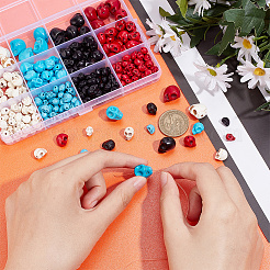 264Pcs 4 Colors Dyed Synthetic Turquoise Beads&nbsp;G-AR0005-48