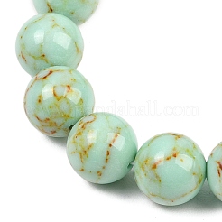 Synthetic Turquoise Beaded Stretch Bracelet&nbsp;BJEW-P208-08-12MM-01