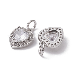 Valentine's Day Brass Micro Pave Clear Cubic Zirconia Charms&nbsp;KK-K360-23P
