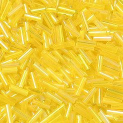ガラスラウンドラッパビーズ  混合スタイル  きいろ  5~7x2mm  穴：0.6~1mm  約16199個/ポンド&nbsp;SEED-XCP0001-47C
