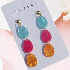 Egg Acrylic Dangle Stud Earrings&nbsp;FS-WG8438D-01