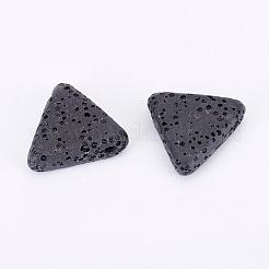 天然溶岩岩ビーズ  三角形  染め  ブラック  16~17x17~17.5x5.5mm  穴：2mm&nbsp;G-P316-H01
