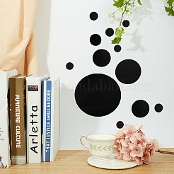 アクリル自己接着家具フィルム  鏡壁ステッカーの装飾用  フラットラウンド  ブラック  32個/セット&nbsp;DIY-CN0001-19B