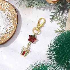 Christmas Theme Alloy Enamel with Rhinestone Pendant Decoration&nbsp;KEYC-JKC00977-02
