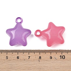 透明なアクリルパーツ  スター  ミックスカラー  27.5x23.5x13mm  穴：3mm&nbsp;MACR-I040-02
