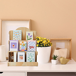4-Tier Wood Postcard Display Riser Stands&nbsp;ODIS-WH0038-127