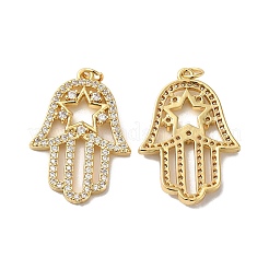 Rack Plating Brass Pave Cubic Zirconia Pendants&nbsp;KK-O142-50G