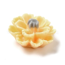 オペーク樹脂カボション  3 Dの花  きいろ  11.5x6.5mm&nbsp;RESI-C036-02B