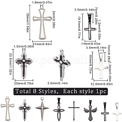 8Pcs 8 Styles 304 Stainless Steel Pendants&nbsp;STAS-SC0009-08