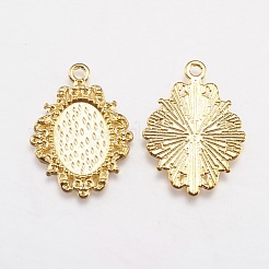 合金カボションセッティングペンダント  オーバル  ゴールドカラー  トレイ：14x10mm  26x19x2mm  穴：1.5mm&nbsp;EA500Y-NFG