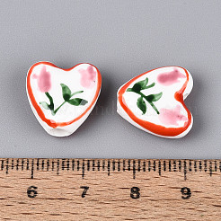 Hand Painted Tulip Flower Porcelain Ceramic Beads&nbsp;PORC-T134-28F