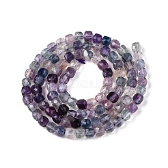 天然紫蛍石ビーズ連売り  多面カット  キューブ  4~5x4~5x4~5mm  穴：0.8mm  約92~105個/連  14.96~15.35インチ（38~39cm）&nbsp;G-N342-123