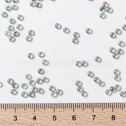 MIYUKIラウンドロカイユビーズ  日本製シードビーズ  （rr277)ライム裏打ちクリスタルab  8/0  3mm  穴：1mm  約2111~2277個/50g&nbsp;SEED-X0055-RR0277