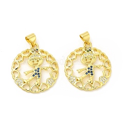 Brass Micro Pave Cubic Zirconia Pendants&nbsp;KK-H441-31G