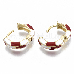 Brass Huggie Hoop Earrings&nbsp;EJEW-S209-06D