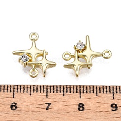 Rack Plating Alloy Crystal Rhinestone Star Links Connector Charms&nbsp;PALLOY-F312-71G-02