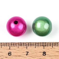 スプレープリントアクリルビーズ  奇跡ビーズ  ラウンド  二層ビーズ  ミックスカラー  12mm  穴：2.2mm  約532個/500g&nbsp;MACR-Q154-12mm-01M-01