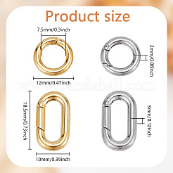 4Pcs 4 Styles 304 Stainless Steel Spring Gate Rings&nbsp;STAS-GO0001-26