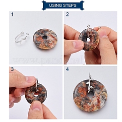 真鍮製のドーナツベイル  プラチナ  20mm  穴：1.5mm  内寸（ドーナツ置き場）：長さ約14mm  厚さ5.9mm&nbsp;KK-E737-19P