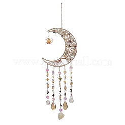 Iron & Brass & Crystal Glass Sun Catcher Pendants&nbsp;HJEW-K049-05