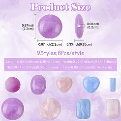 72Pcs 9 Styles Imitation Gemstone Acrylic Beads&nbsp;OACR-FS0002-82