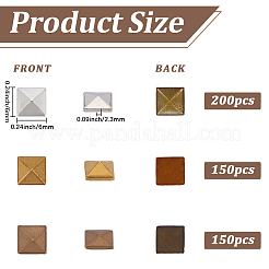 500Pcs 3 Colors Brass Hotfix Iron On Rivets&nbsp;KK-SP0002-60