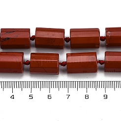 天然石レッドジャスパービーズ連売り  多面カット  コラム  16x12mm  穴：1.5mm  約21個/連  16.34''（41.5センチメートル）&nbsp;G-G162-D14-02