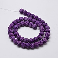 Natural Lava Rock Round Bead Strands&nbsp;X-G-I124-8mm-08