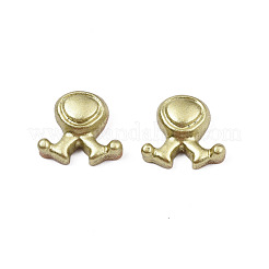 スプレー塗装された不透明な樹脂カボション  ダークチソウ  11~12x12~13x4.5mm&nbsp;CRES-N027-06