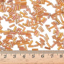 Abカラーメッキガラスラッパビーズ  透明色の虹  インディアンレッド  6x2mm  穴：1mm  約450 G /袋  約10000個/袋&nbsp;SEED-R012-162C