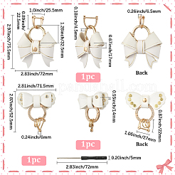 2Pcs 2 Styles PU Leather Bowknot Pendant Decoration&nbsp;HJEW-SP0001-23B