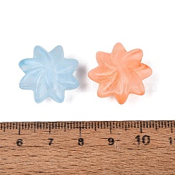 ツートンカラーの透明アクリルビーズ  花  ミックスカラー  20x20x10.5mm  穴：2.5mm  約240個/500g&nbsp;OACR-Q199-29