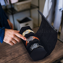 3-Slot Hexagonal PU Leather Display Boxes for Watch&nbsp;CON-WH0110-306C