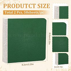 ポータブルアート描画スケッチブック2冊  正方形  濃い緑  82x82x20mm  58枚/枚&nbsp;AJEW-SP0001-47B