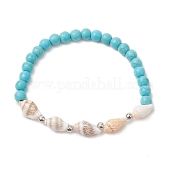 Synthetic Magnesite Beaded Stretch Bracelets for Women Men&nbsp;BJEW-TA00581-02