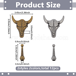 12Pcs 2 Colors Zinc Alloy Bolo Tie Slide Clasps&nbsp;FIND-ME0003-47