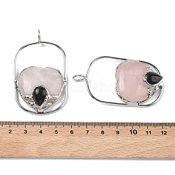 Natural Rose Quartz & Obsidian Big Pendants&nbsp;G-Z142-01P-A01