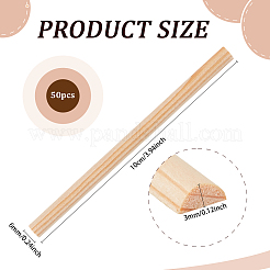 木製クラフトスティック50本  半円柱  トウモロコシの穂の黄色  100x6x3mm&nbsp;WOOD-BC0001-36