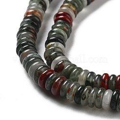 天然のアフリカブラッドストーンビーズ連売り  ロンデル  6~6.5x2~2.5mm  穴：1.2mm  約156~158個/連  15.12~15.20インチ（38.4~38.6cm）&nbsp;G-G084-A05-01