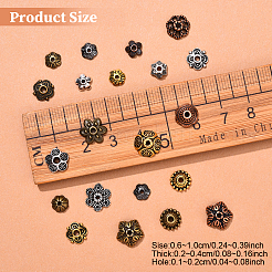 200Pcs 20 Styles Tibetan Style Alloy Flower Bead Caps&nbsp;TIBE-YW0001-87