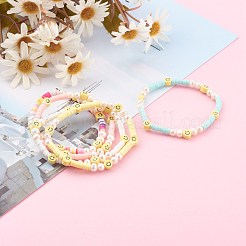 Handmade Polymer Clay Heishi Beaded Stretch Bracelets&nbsp;BJEW-JB06143