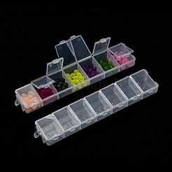 プラスチックビーズ収納ケース  フリップトップビーズ収納  ネイルアートの装飾用のアクセサリー箱  長方形  7のコンパートメント  約3.3センチ幅  15.5センチの長さ  高さ1.8センチ&nbsp;C021Y